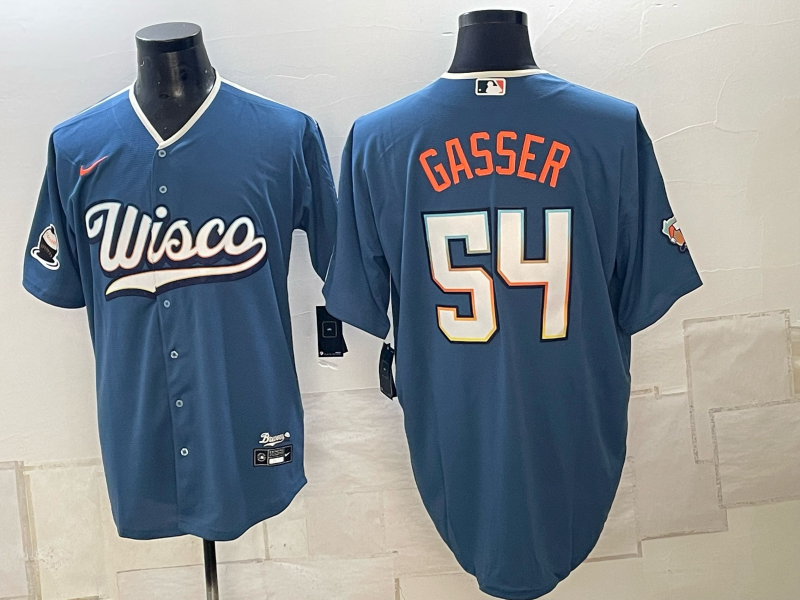 Men Milwaukee Brewers #54 Gasser blue Nike 2026 World Series MLB jersey 102301->milwaukee brewers->MLB Jersey